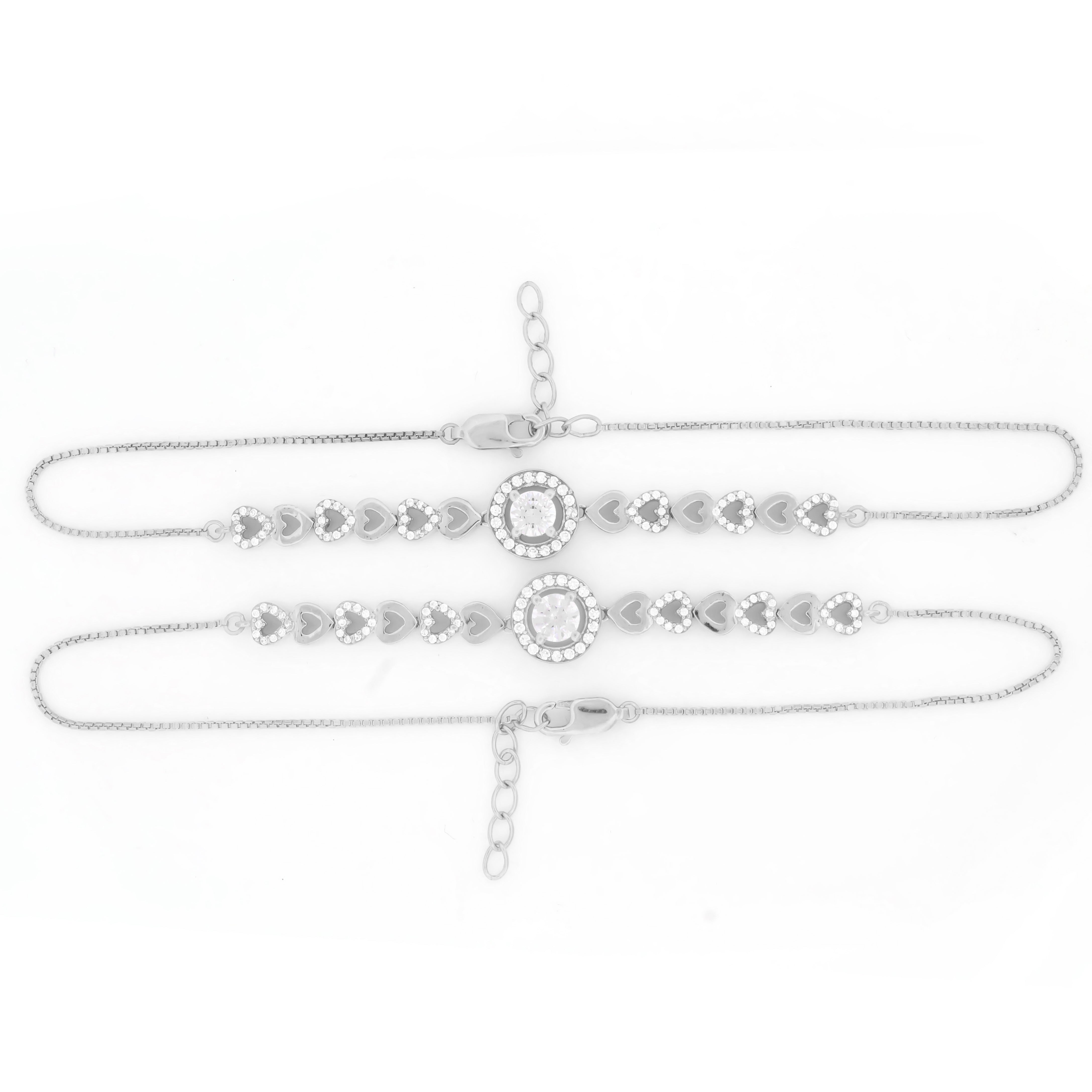 silver ring whitght gold anklet